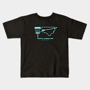 North Carolina Disc Golf - Motion Light Green Kids T-Shirt